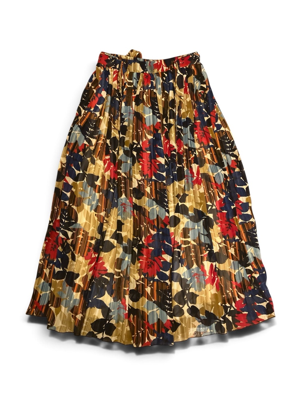 Joie Pleated Midi Skirt in Red, Navy, Gold, Black, Light Blue